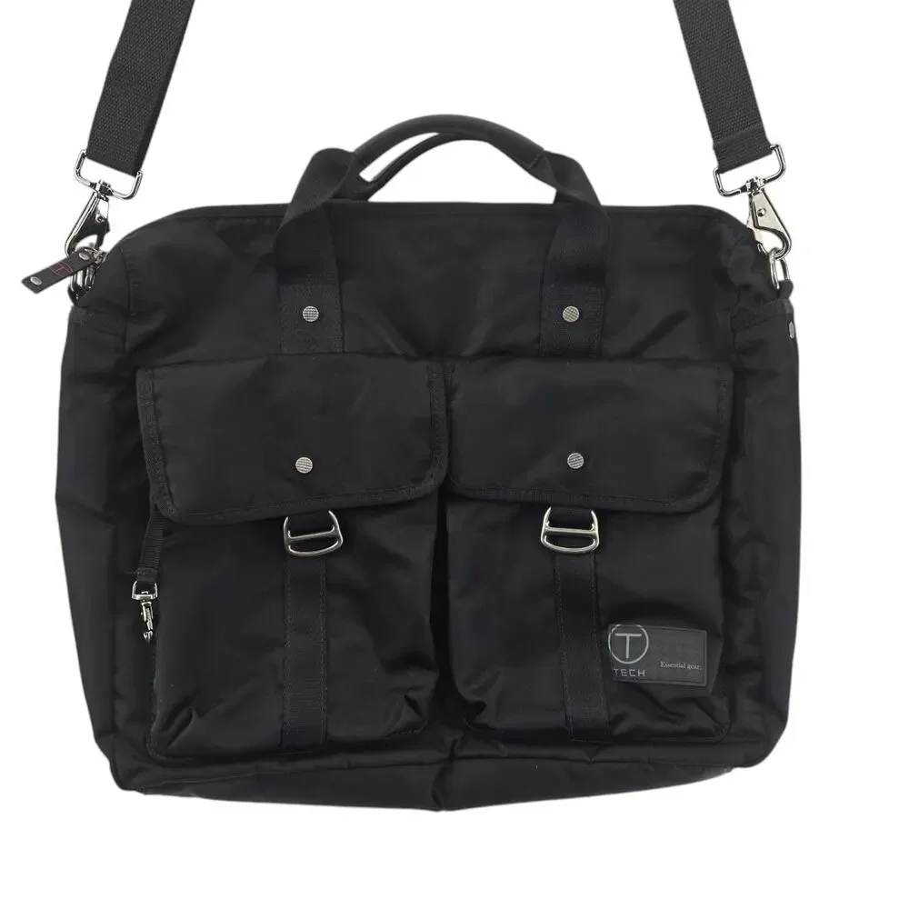 Tumi Tech Essential Gear Travel Briefcase Bag Black Adjustable Strap‎ Business